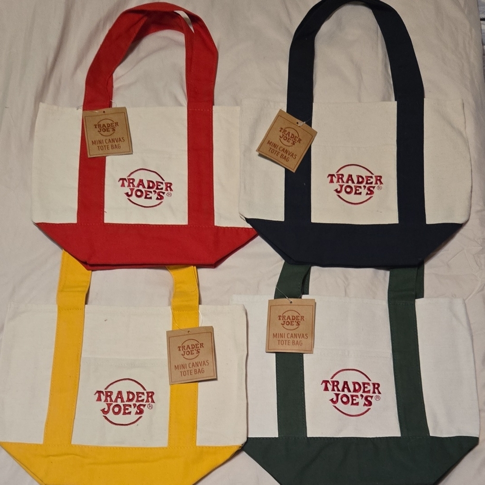 Trader Joe's Mini Canvas Tote Bags Set